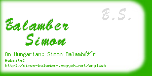 balamber simon business card
